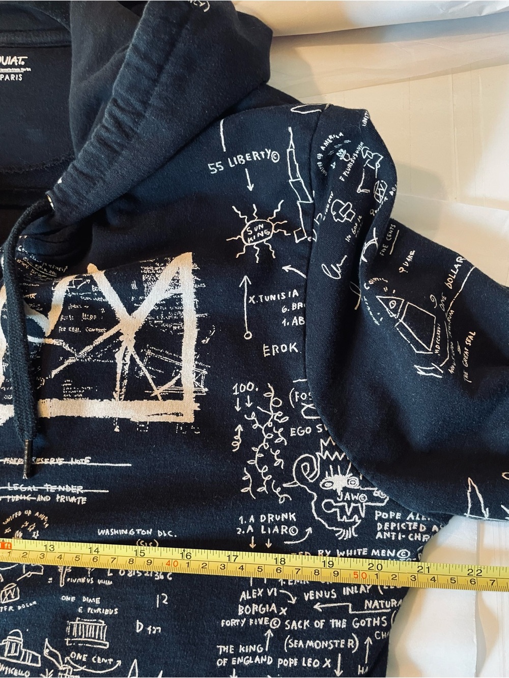 Jean-Michel Basquiat Hoodie Men's Black Full Zip Beat Bop Graphic Print sz L - Picture 6 of 7